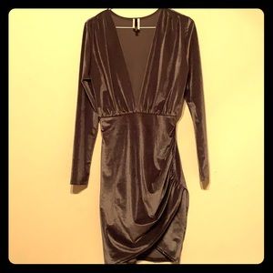 Sexy Smokey Gray velvet dress